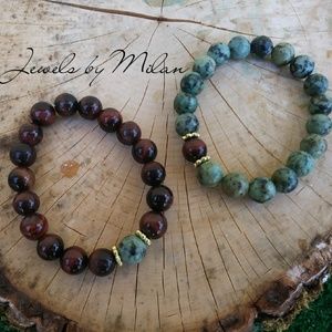 2 Piece His a& Hers Beaded Bracelet set